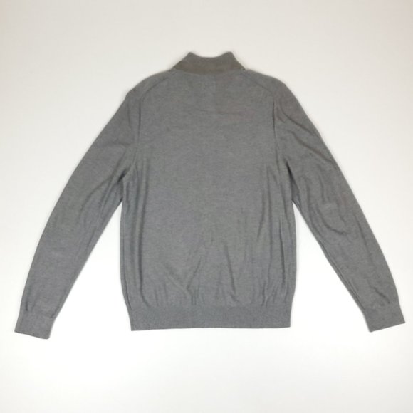 JWN John W Nordstrom grey quarter zip w cashmere - Picture 3 of 9